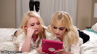 Chloe Cherry és koleszos csaja lezbi kísérletezésre adja fejét