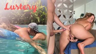 Buxom világos szőke amateur ánuszát szexelik úszás után
