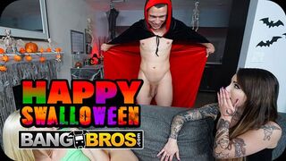 Bang Bros Network bemutatja: Vad Halloween szexparti dupla vadító csajjal