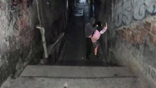 Néger ribi keményen megkúrva a favela domb urával a funk tánc után